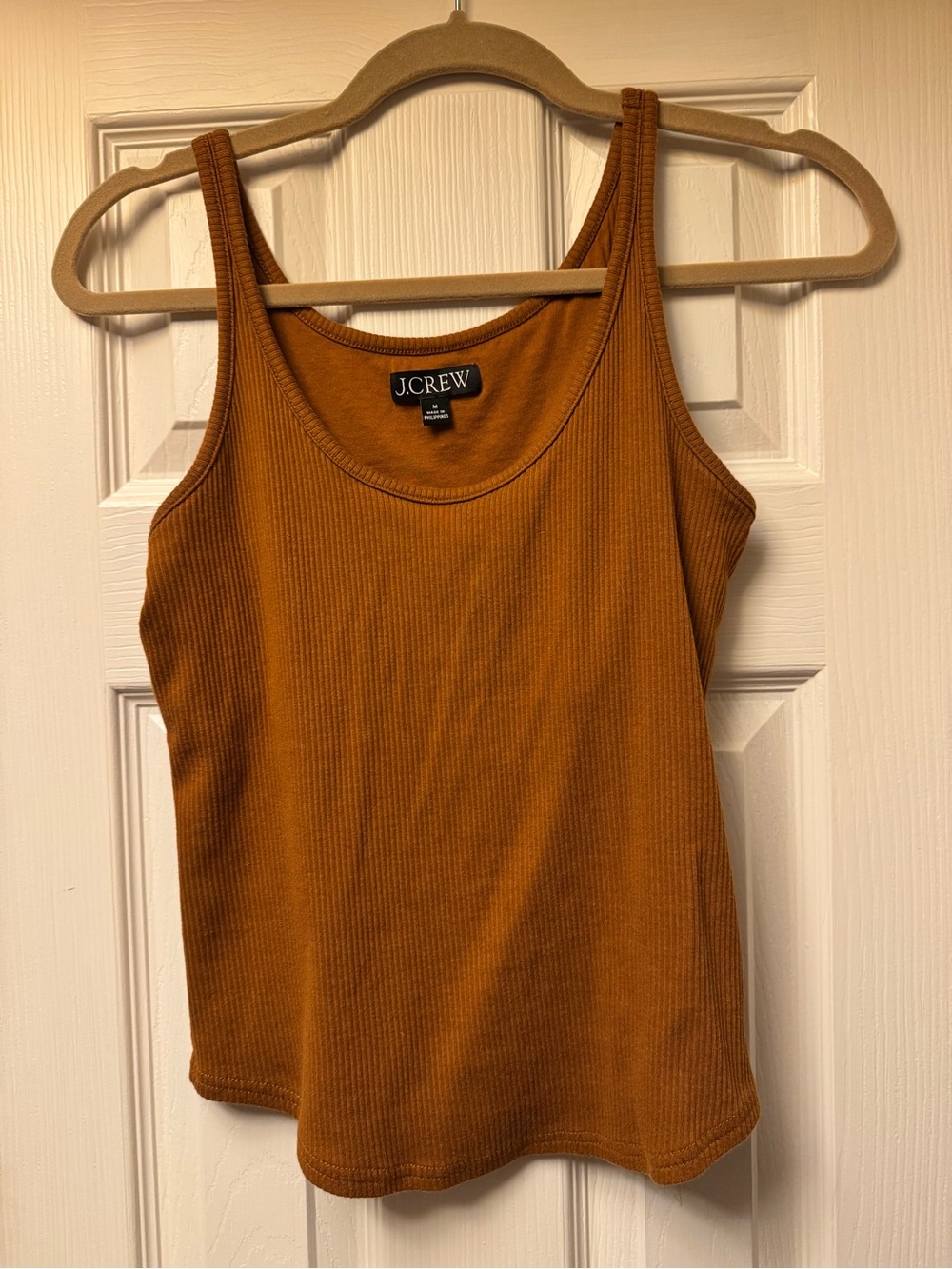 J Crew Vintage Rib Shelf-bra Tank Top For Women Chestnut Brown